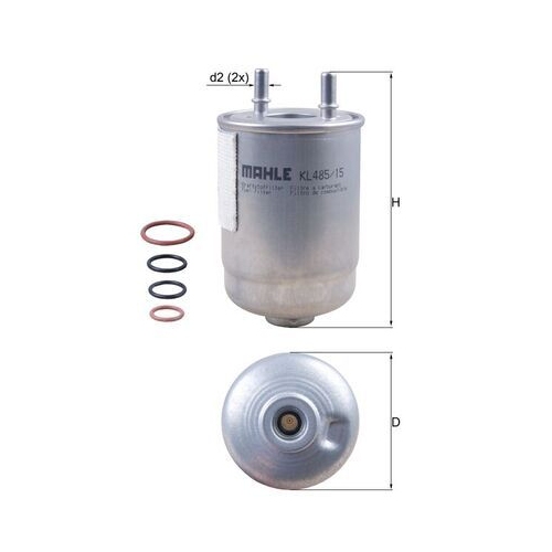 1 Fuel Filter MAHLE KL 485/15D RENAULT