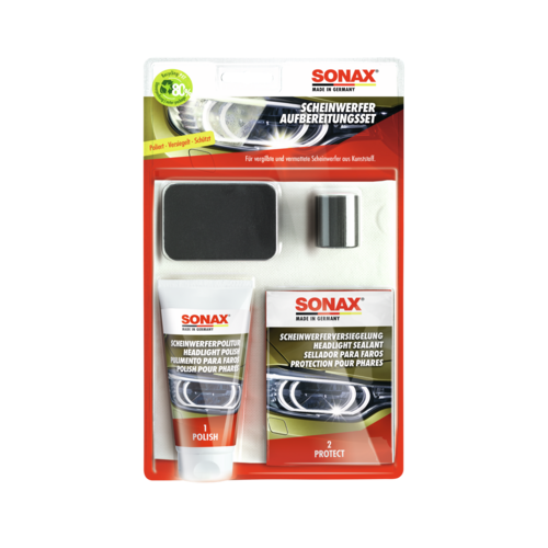 6 Headlamp Treatment Set SONAX 04059410 Headlight Restoration Kit