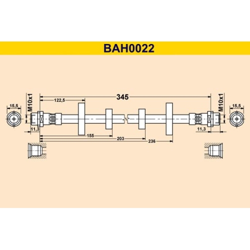 Bremsschlauch BARUM BAH0022 VAG