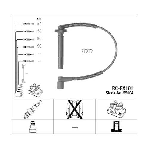 1 Ignition Cable Kit NGK 55004 SUBARU