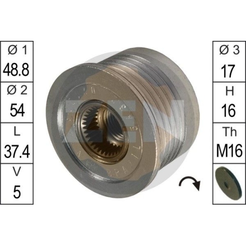 1 Alternator Freewheel Clutch ERA ZN5432 MERCEDES-BENZ NISSAN OPEL RENAULT VOLVO