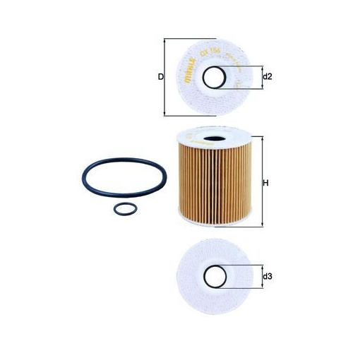 1 Oil Filter MAHLE OX 156D1 BMW GMC OPEL