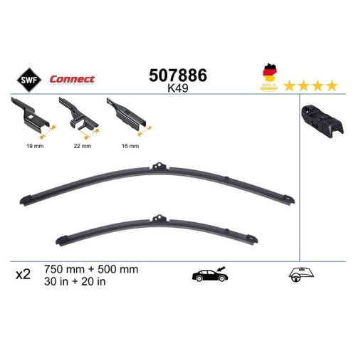 1 Wiper Blade SWF 507886 CONNECT MADE IN GERMANY