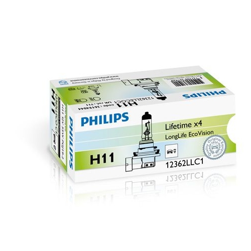 1 Bulb PHILIPS 12362LLECOC1 LongLife EcoVision MERCEDES-BENZ RENAULT TOYOTA VW