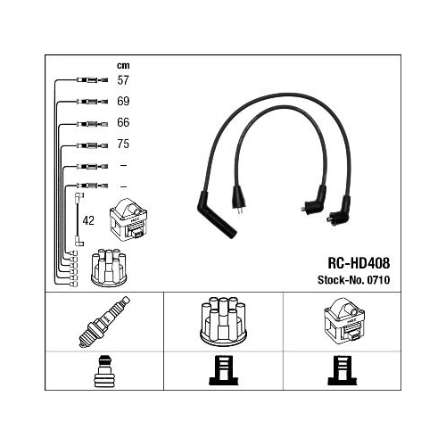 1 Ignition Cable Kit NGK 0710 HYUNDAI KIA