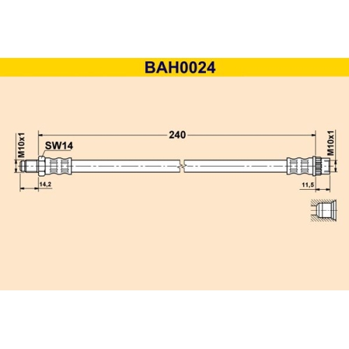 Bremsschlauch BARUM BAH0024 RENAULT