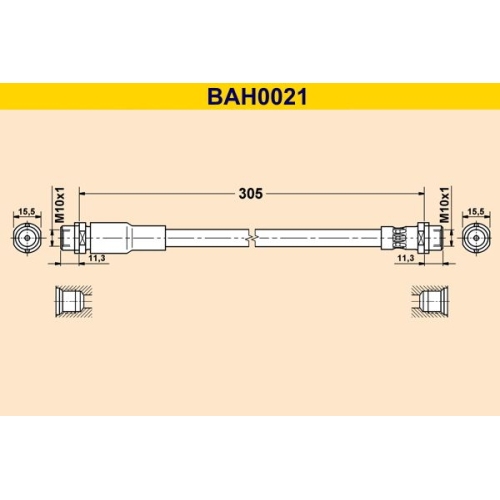 Bremsschlauch BARUM BAH0021 SEAT VAG