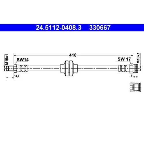 Bremsschlauch ATE 24.5112-0408.3 FIAT