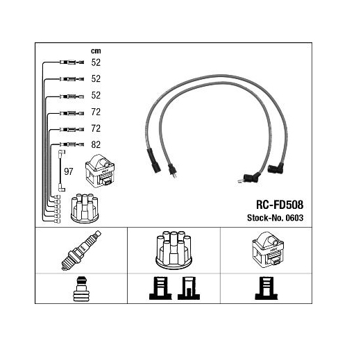 1 Ignition Cable Kit NGK 0603