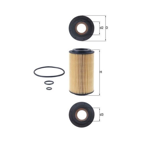 1 Oil Filter MAHLE OX 153D3 CHRYSLER MERCEDES-BENZ STEYR JEEP PUCH DUCATI