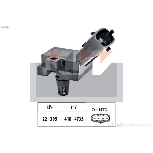 Luftdrucksensor, Höhenanpassung KW 493 186 Made in Italy - OE Equivalent FORD