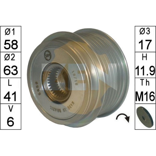 1 Alternator Freewheel Clutch ERA ZN5659