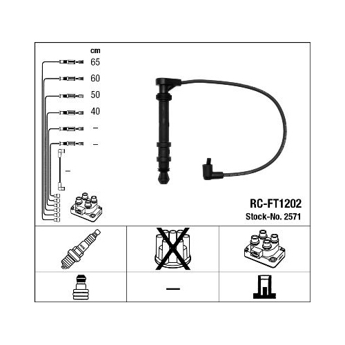 1 Ignition Cable Kit NGK 2571 ALFA ROMEO FIAT LANCIA FERRARI MASERATI ABARTH