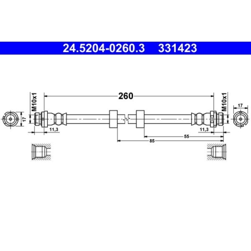 Bremsschlauch ATE 24.5204-0260.3