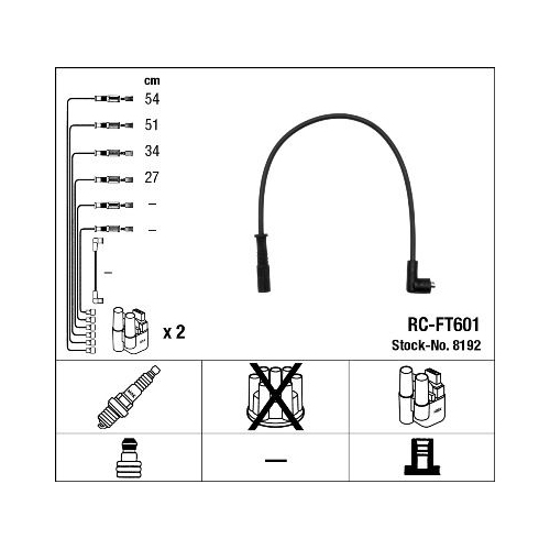 1 Ignition Cable Kit NGK 8192 ALFA ROMEO FIAT LANCIA ALFAROME/FIAT/LANCI FERRARI