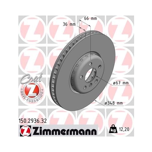 1 Brake Disc ZIMMERMANN 150.2936.32 FORMULA F COAT Z BMW TOYOTA BMW (BRILLIANCE)