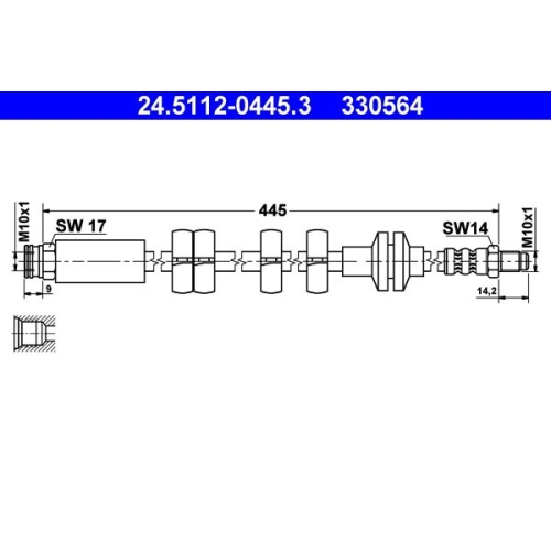 Bremsschlauch ATE 24.5112-0445.3 FIAT