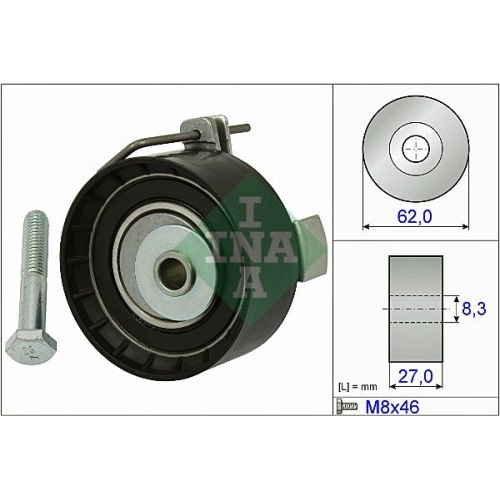 1 Tensioner Pulley, timing belt INA 531 0813 10 FORD MAZDA VOLVO FORD (CHANGAN)