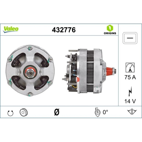 Generator VALEO 432776 VALEO ORIGINS NEW OE TECHNOLOGIE PORSCHE