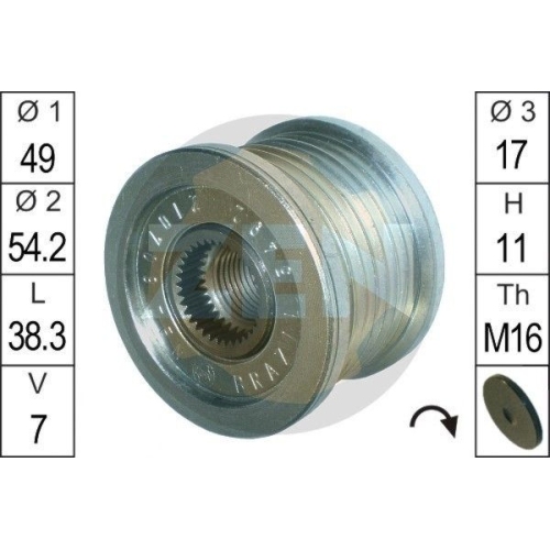 1 Alternator Freewheel Clutch ERA ZN5492