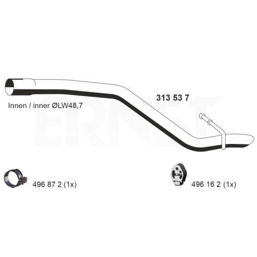 1 Exhaust Pipe ERNST 313537 FORD