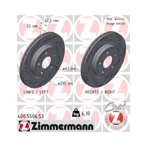 2 Brake Disc ZIMMERMANN 400.5506.53 BLACK Z MERCEDES-BENZ MERCEDES-BENZ (BBDC)
