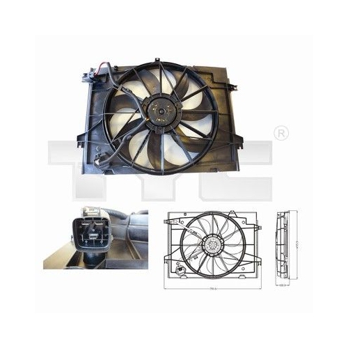 1 Fan, engine cooling TYC 817-0001 HYUNDAI KIA