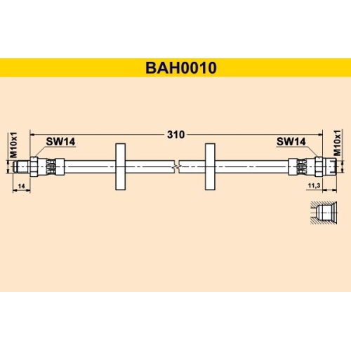 Bremsschlauch BARUM BAH0010 SEAT VAG
