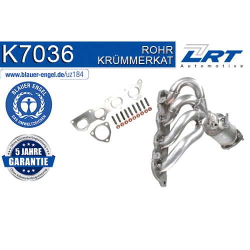 Krümmerkatalysator LRT K7036 ausgezeichnet mit "Der Blaue Engel" SEAT VW