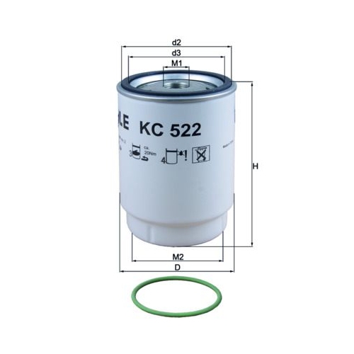 1 Fuel Filter MAHLE KC 522D MAN