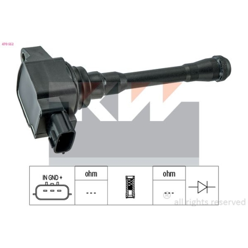 1 Ignition Coil KW 470 552 OE Equivalent NISSAN RENAULT DACIA INFINITI