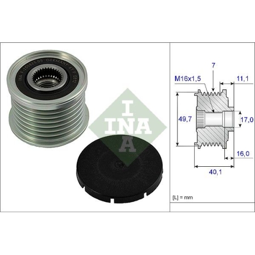 1 Alternator Freewheel Clutch INA 535 0021 10 MERCEDES-BENZ