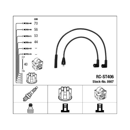 1 Ignition Cable Kit NGK 0907