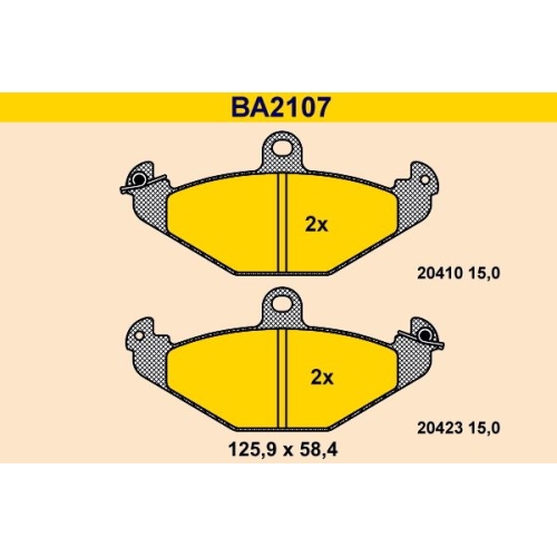 1 Brake Pad Set, disc brake BARUM BA2107 RENAULT