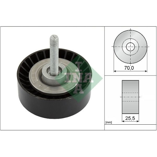 1 Deflection/Guide Pulley, V-ribbed belt INA 532 0652 10 FORD VOLVO