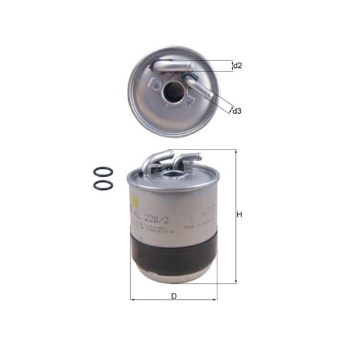 1 Fuel Filter MAHLE KL 228/2D CHRYSLER FIAT MERCEDES-BENZ JEEP SMART
