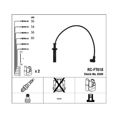 1 Ignition Cable Kit NGK 8248 ALFA ROMEO FIAT LANCIA FERRARI MASERATI ABARTH