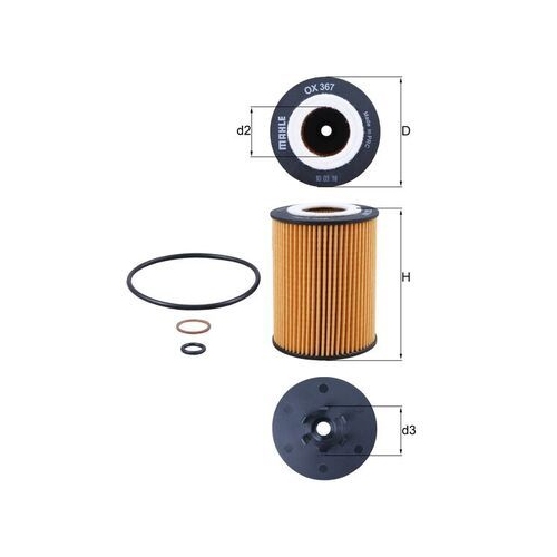 1 Oil Filter MAHLE OX 367D BMW
