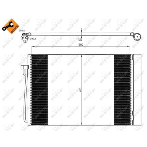1 Condenser, air conditioning NRF 35537 EASY FIT BMW