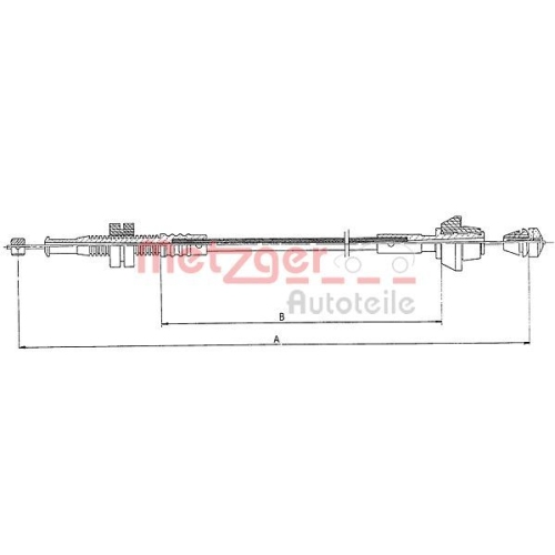 1 Accelerator Cable METZGER 11.0126 FORD