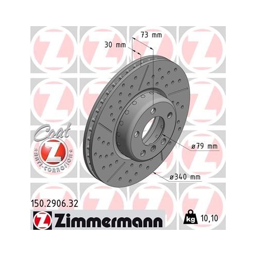 2 Brake Disc ZIMMERMANN 150.2906.32 FORMULA F COAT Z BMW BMW (BRILLIANCE)
