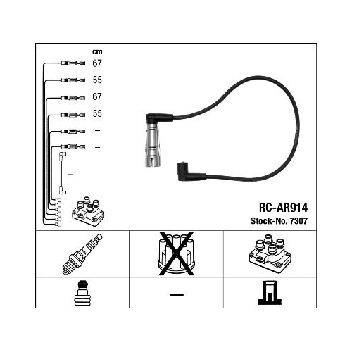 1 Ignition Cable Kit NGK 7307 ALFA ROMEO FIAT LANCIA FERRARI MASERATI ABARTH