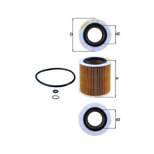 1 Oil Filter MAHLE OX 387D BMW