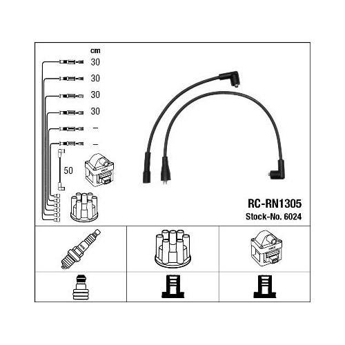 1 Ignition Cable Kit NGK 6024 RENAULT DACIA