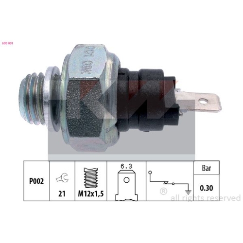 1 Oil Pressure Switch KW 500 001 Made in Italy - OE Equivalent FIAT IVECO LANCIA