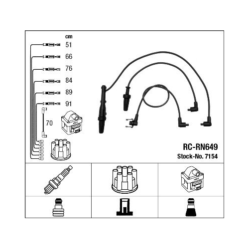 1 Ignition Cable Kit NGK 7154