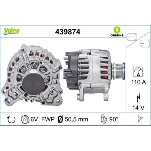 Generator VALEO 439874 VALEO ORIGINS NEW OE TECHNOLOGIE SEAT SKODA VW