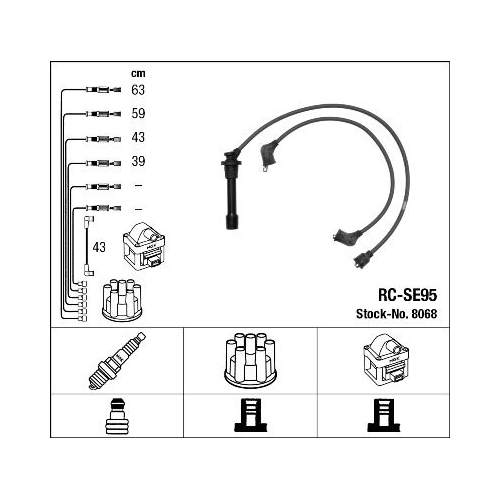 1 Ignition Cable Kit NGK 8068 SUZUKI