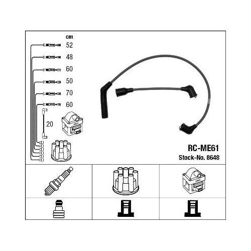 1 Ignition Cable Kit NGK 8648 MITSUBISHI