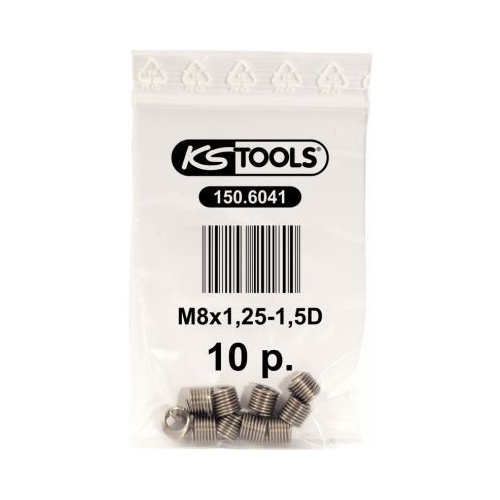 KS TOOLS Gewindeeinsatz M8x1,25, 10,8mm, 10er Pack 150.6041